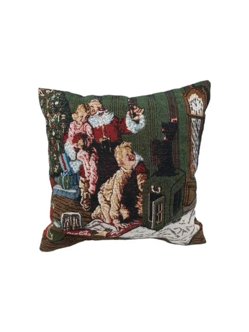 Christmas Tapestry Pillow Coke Coca Cola Santa Square 12